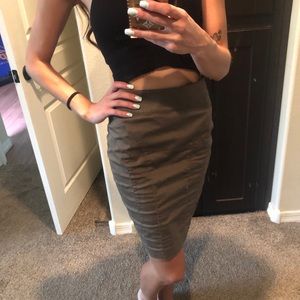 H&M High Waisted Midi Pencil Skirt W Slit 4 S/XS